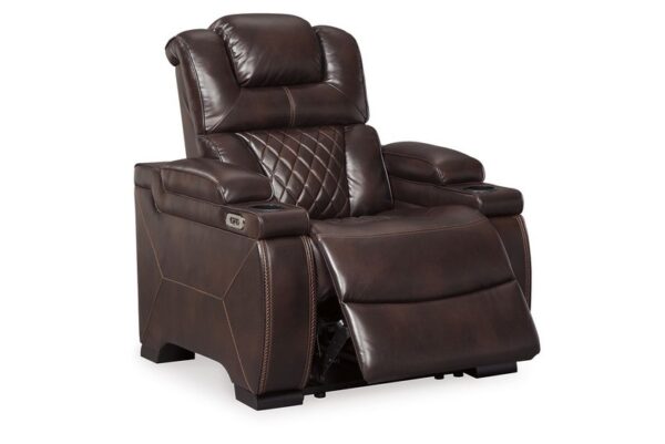 Warnerton Brown Dark Pwr Recliner/Adj Headrest - Image 3