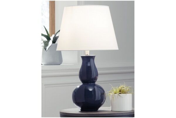 Zellrock Navy Ceramic Table Lamp - Image 2