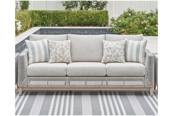 Seton Creek Gray Sofa With Cushion - Image 2