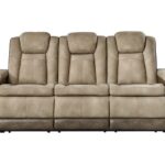 Next gen Durapella Sand Pwr Rec Sofa With Adj Headrest