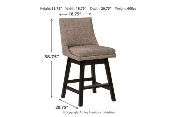 Tallenger Light Gray Uph Swivel Barstool (Set of 2) - Image 6