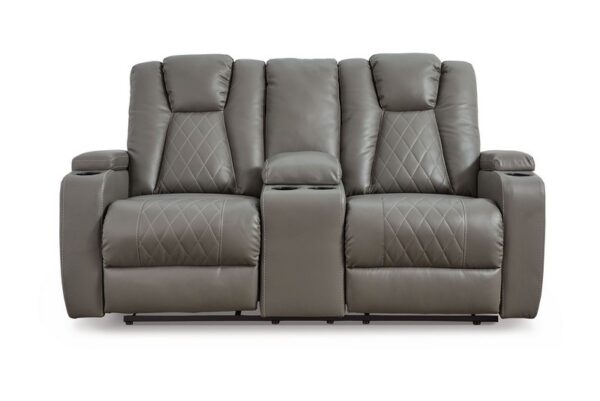 Mancin Gray Dbl Rec Loveseat W-Console - Image 4