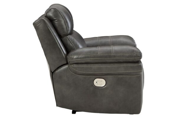 Edmar Charcoal Pwr Recliner/Adj Headrest - Image 4