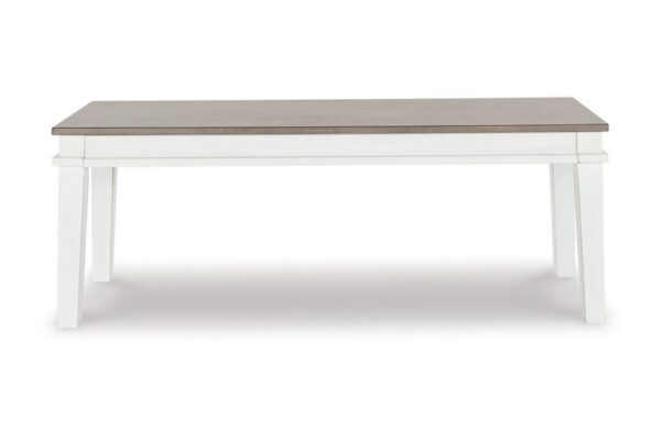 Nollicott Whitewash / Light Gray Large Dining Room Bench - Image 3