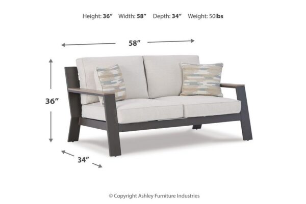 Tropicava Taupe / White Loveseat W/Cushion - Image 6