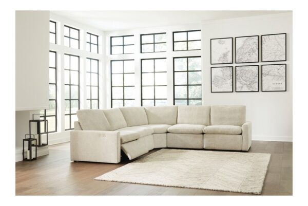 Hartsdale Linen Zero Wall Power Recliner 5 Pc Sectional