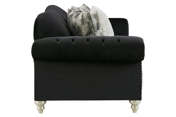 Harriotte Black Loveseat - Image 4