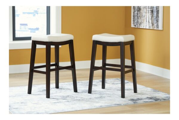 Lemante Ivory / Brown Tall Uph Stool (Set of 2) - Image 2