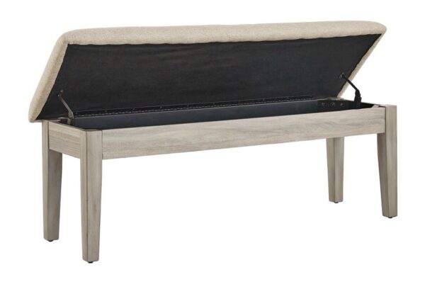 Parellen Beige / Gray Upholstered Storage Bench - Image 3