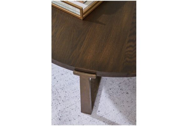 Balintmore Brown / Gold Finish Round Cocktail Table - Image 5