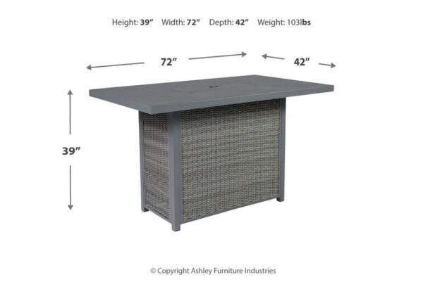 Palazzo Gray Rect Bar Table W/Fire Pit - Image 11