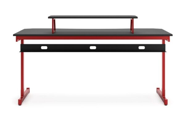 Lynxtyn Red / Black Home Office Desk With Raised Monitor Stand - Image 5