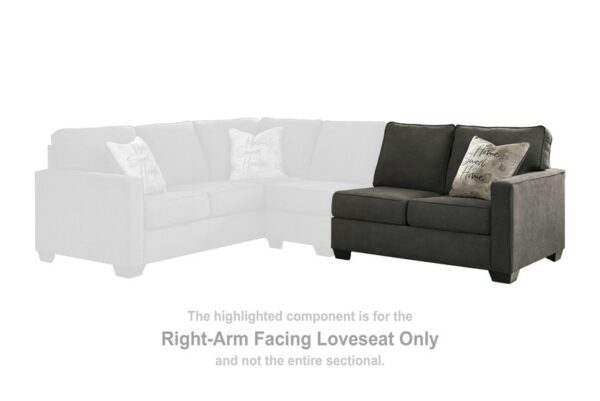 Lucina Charcoal Raf Loveseat - Image 2