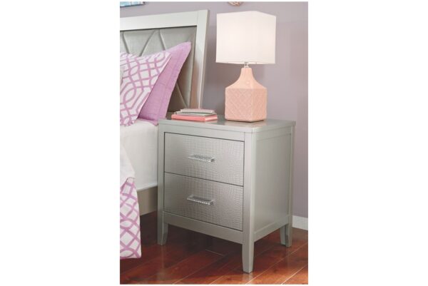 Olivet Silver Two Drawer Night Stand - Image 4