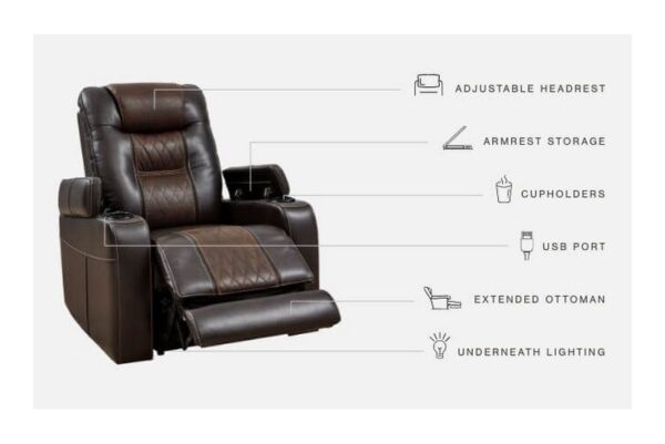 Composer Brown Pwr Recliner/Adj Headrest - Image 4