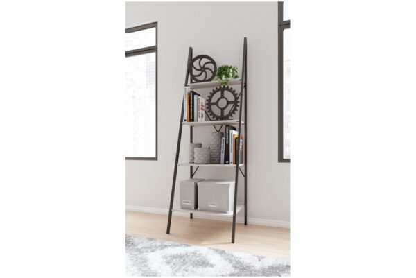 Bayflynn White / Black Bookcase 4 Open Shelves