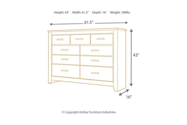 Zelen Warm Gray 5 Pc. Dresser, Mirror, Queen Panel Bed - Image 5