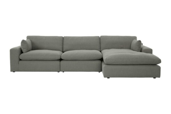 Elyza Smoke 4 Pc. Right Arm Facing Corner Chaise 3 Pc Sectional, Ottoman - Image 5