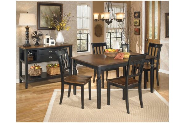 Owingsville Dark Brown 5 Pc. Dining Room Table, 4 Side Chairs - Image 3