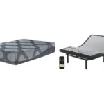 12 Inch Ashley Hybrid Gray 2 Pc. Head foot Model Best King Adjustable Base And Mattress