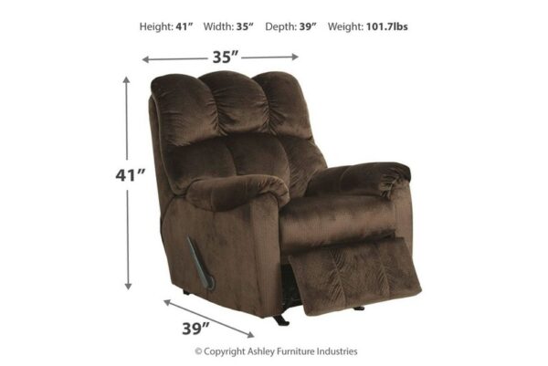 Foxfield Chocolate Rocker Recliner - Image 5