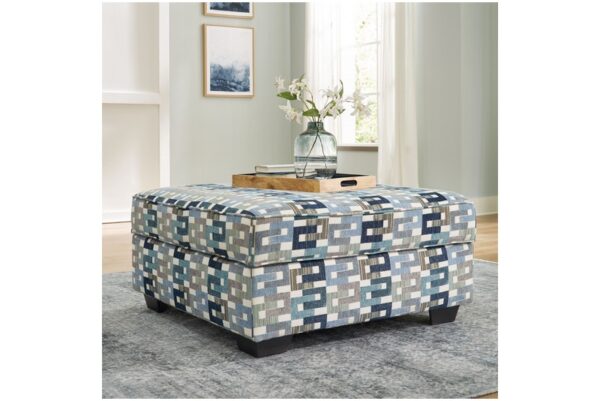 Valerano Parchment Ottoman With Storage - Image 2