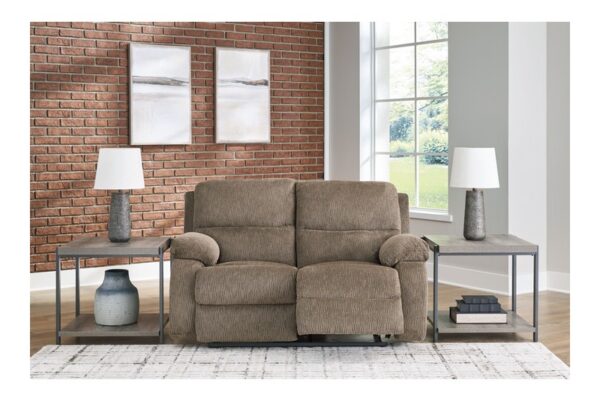 Scranto Oak Reclining Loveseat - Image 7