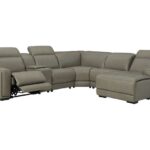 Correze Gray 6 Piece Power Reclining Sectional With Raf Back Chaise