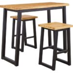 Town Brown Black Counter Table Set (Set of 3)