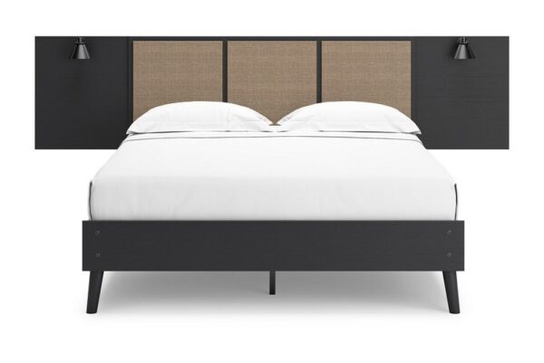 Charlang Black / Gray Queen Panel Platform Bed With 2 Extensions - Image 3