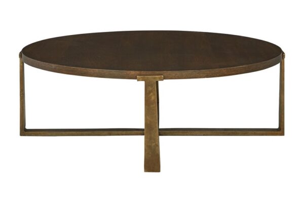 Balintmore Brown / Gold Finish Round Cocktail Table - Image 3