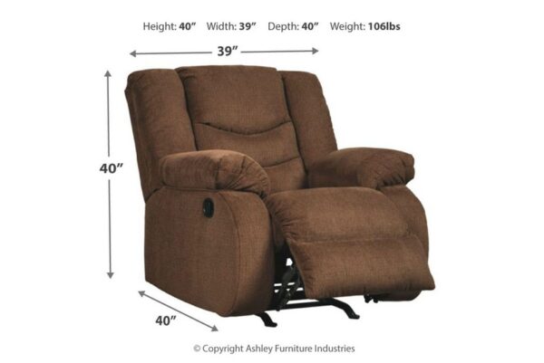 Tulen Chocolate Rocker Recliner - Image 5