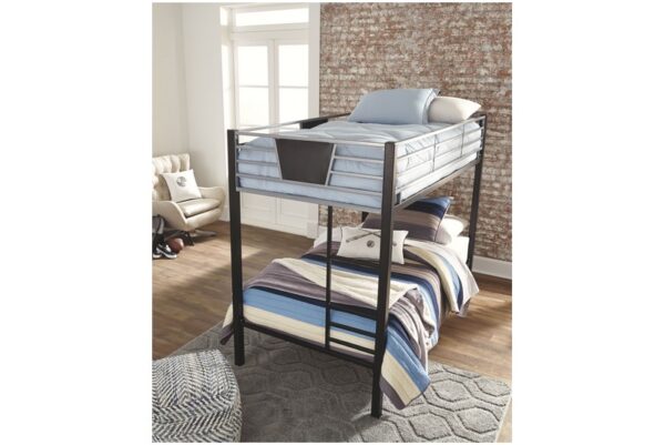 Dinsmore Black / Gray Twin / Twin Bunk Bed W/Ladder - Image 6