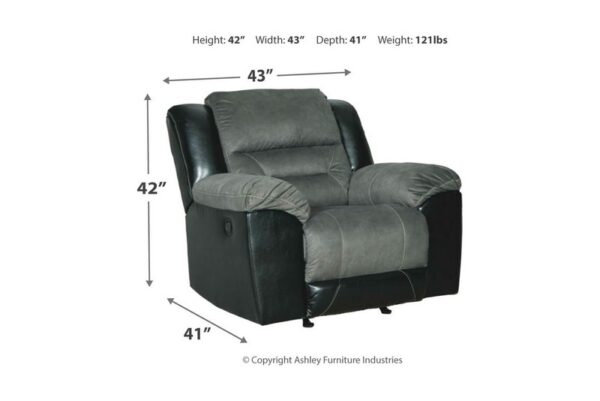 Earhart Slate 3 Pc. Reclining Sofa, Loveseat, Rocker Recliner - Image 6