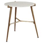 Chadton White / Gold Finish Accent Table