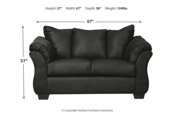 Darcy Black Loveseat - Image 4