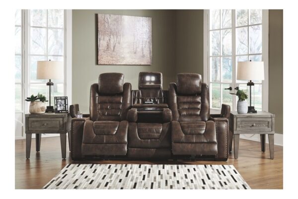 Game Brown Dark Pwr Rec Sofa With Adj Headrest - Image 8