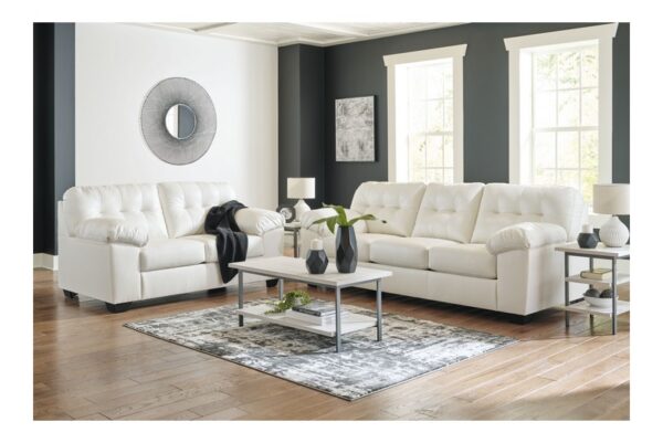 Donlen White 2 Pc. Sofa, Loveseat - Image 4