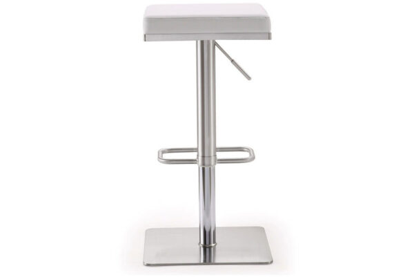 Bari Stainless Steel Adjustable Barstool White - Image 6