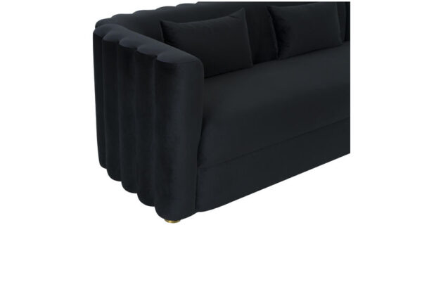 Callie Velvet Sectional RAF Black - Image 5