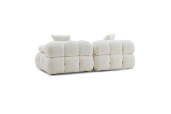 Calliope Vegan Shearling Modular Loveseat Cream - Image 3