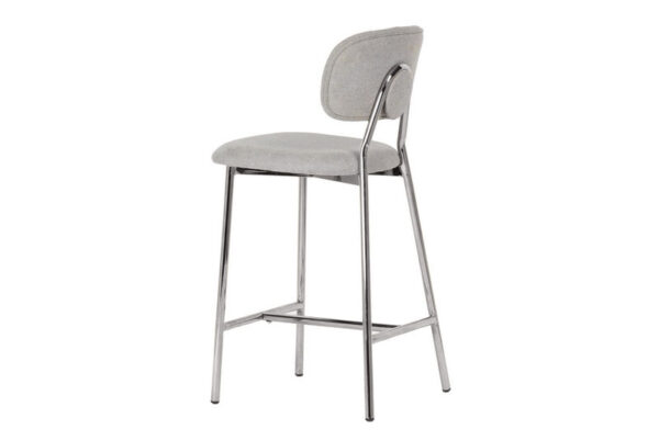 Arianna Counter Stool With Silver Legs (Set of 2) Grey - Image 5