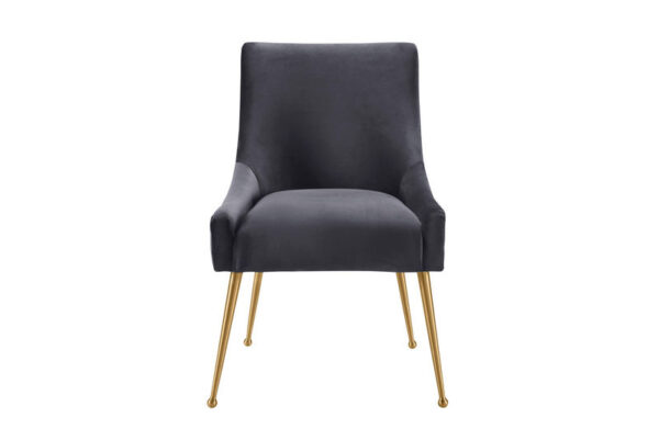 Beatrix Pleated Velvet Side Chair Gray - Image 4