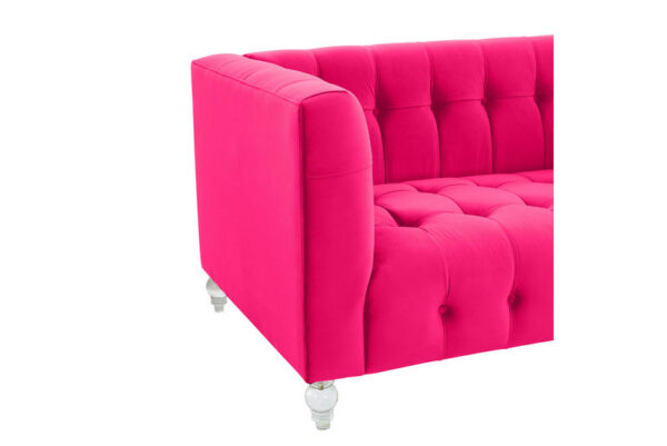 Bea Velvet Loveseat Hot Pink - Image 4