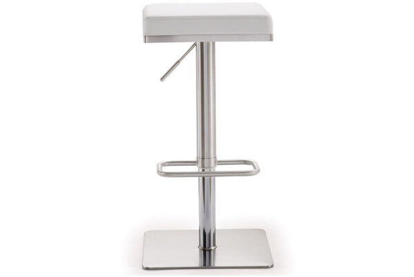 Bari Stainless Steel Adjustable Barstool White - Image 4