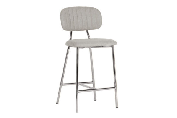 Arianna Counter Stool With Silver Legs (Set of 2) Grey - Image 2