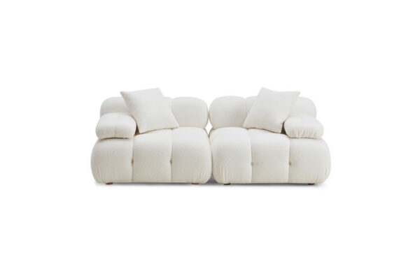 Calliope Vegan Shearling Modular Loveseat Cream - Image 2