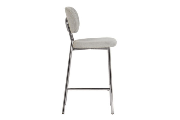 Arianna Counter Stool With Silver Legs (Set of 2) Grey - Image 4