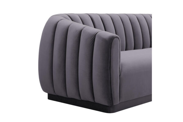 Arno Velvet Sofa Gray - Image 5