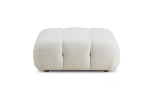 Calliope Vegan Shearling Modular Ottoman Cream - Image 3